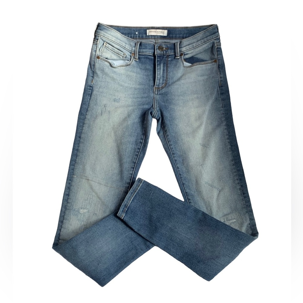 Banana Republic 2-Toned Lightly Ripped Skinny Jeans / 27 / Faded Denim / NWOT